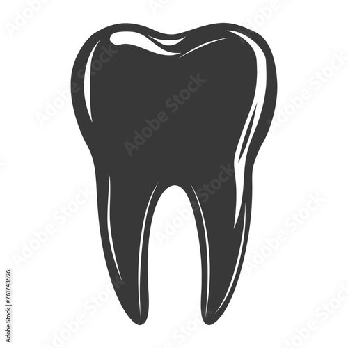 Silhouette cavity tooth black color only full body
