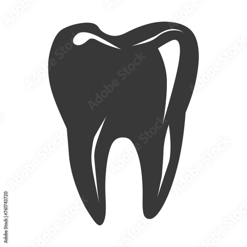 Silhouette cavity tooth black color only full body