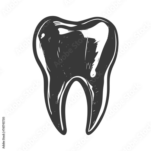 Silhouette cavity tooth black color only full body