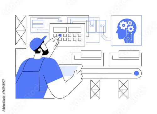 AI-Driven Production Efficiency abstract concept vector illustration.