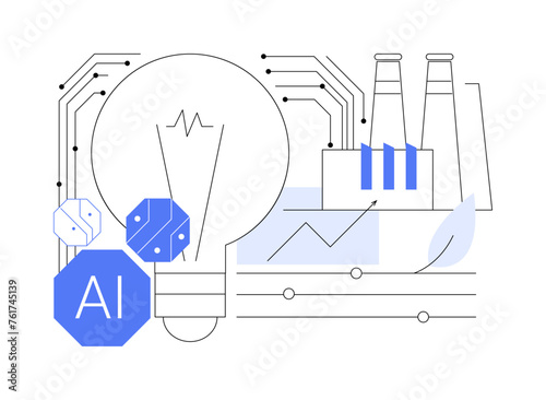 AI-Analyzed Energy Consumption abstract concept vector illustration.