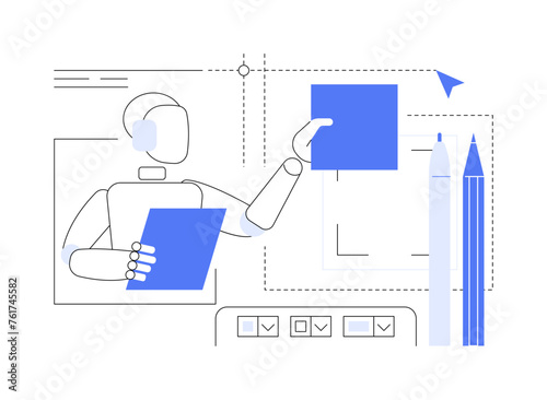 AI-Enhanced Product Design abstract concept vector illustration.