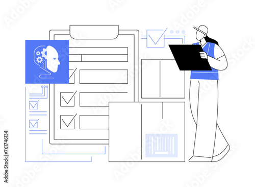 AI-Backed Inventory Management abstract concept vector illustration.
