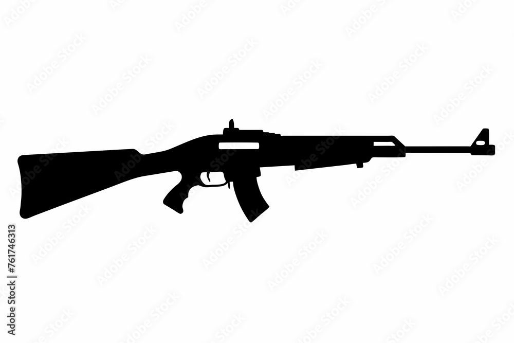 rifle gun silhouette on white background