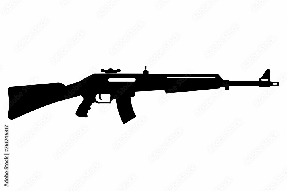 rifle gun silhouette on white background