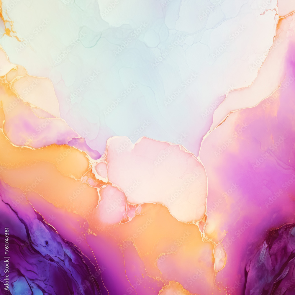 Flowing abstract in purple and orange hues