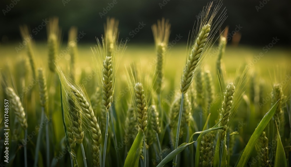 a close up of a field of grass with a blurry background of trees and a field of grass in the background. a close up of a field of grass with a blurry background of trees and a field of grass in the background.