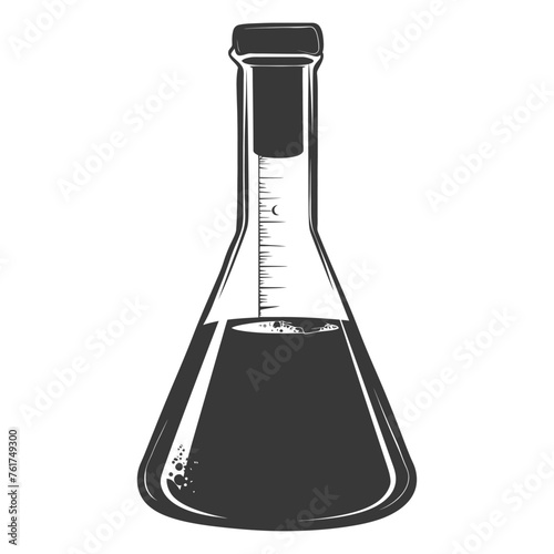Silhouette Erlenmeyer Flask Tube Laboratory Glassware black color only