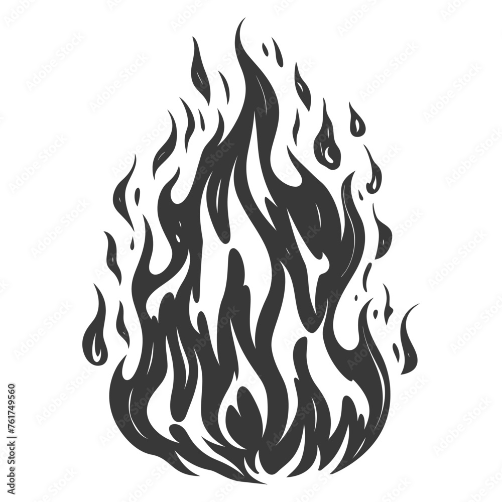 Silhouette Fire flame flare blaze black color only Silhouette Fire flame flare blaze black color only