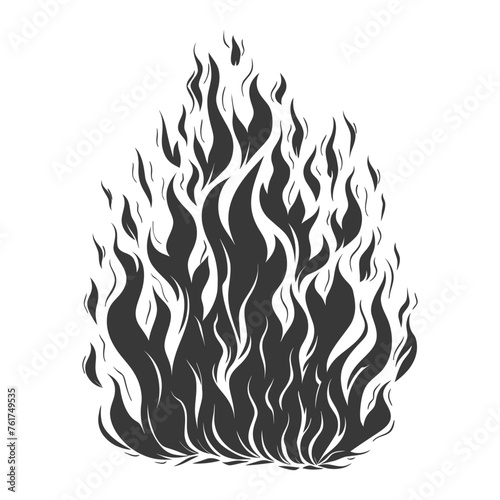 Silhouette Fire flame flare blaze black color only