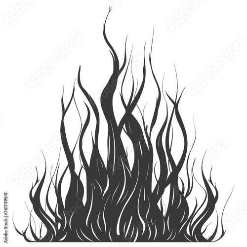Silhouette Fire flame flare blaze black color only