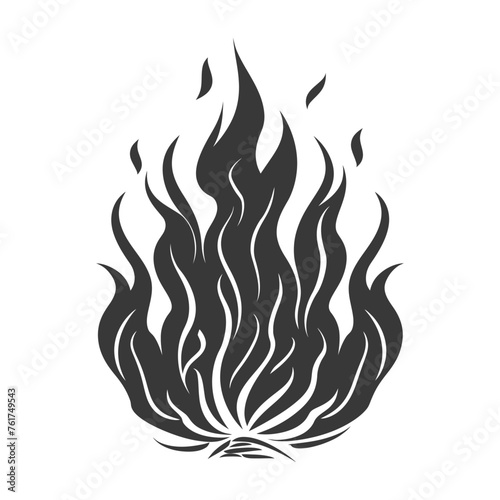 Silhouette Fire flame flare blaze black color only