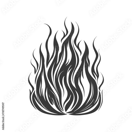 Silhouette Fire flame flare blaze black color only