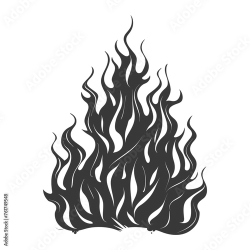 Silhouette Fire flame flare blaze black color only