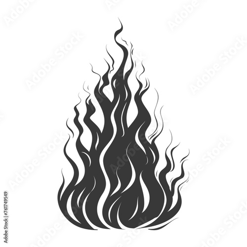 Silhouette Fire flame flare blaze black color only