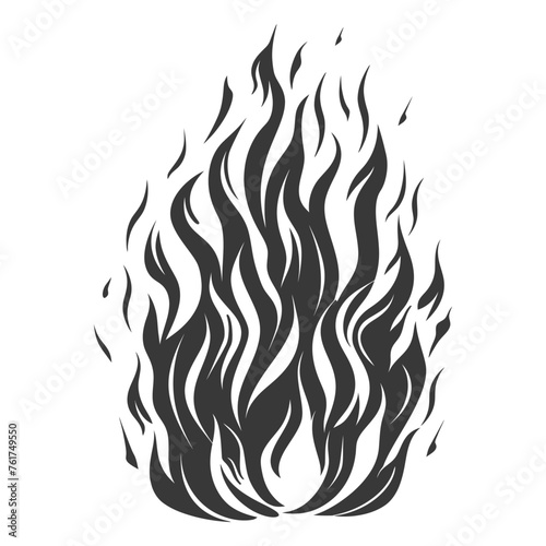 Silhouette Fire flame flare blaze black color only