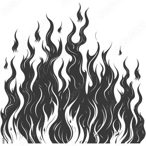 Silhouette Fire flame flare blaze black color only
