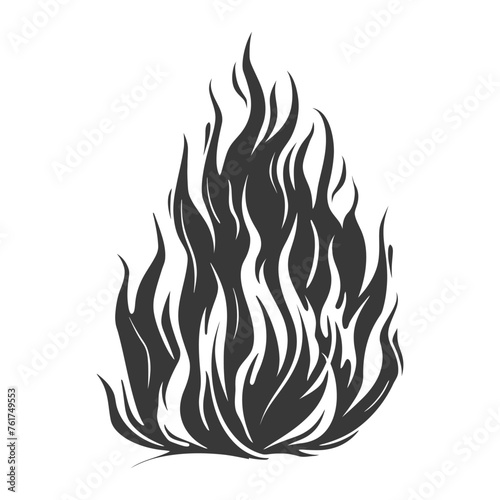 Silhouette Fire flame flare blaze black color only