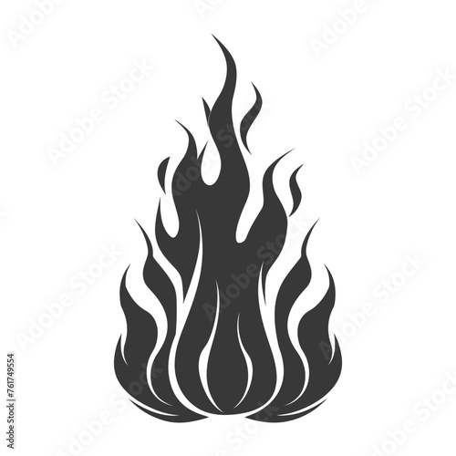 Silhouette Fire flame flare blaze black color only
