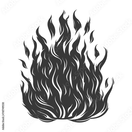 Silhouette Fire flame flare blaze black color only