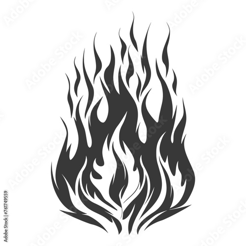 Silhouette Fire flame flare blaze black color only