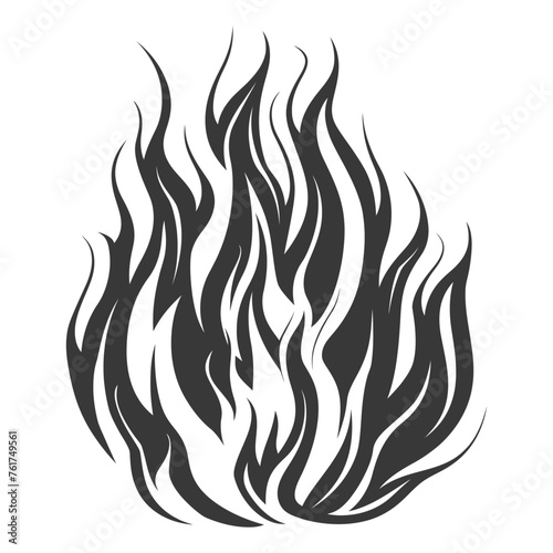 Silhouette Fire flame flare blaze black color only