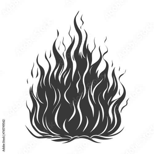 Silhouette Fire flame flare blaze black color only