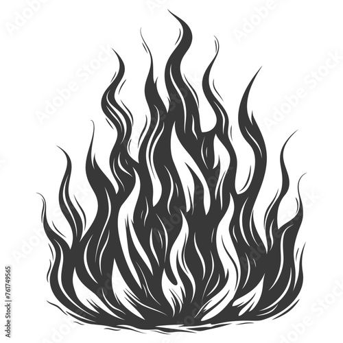 Silhouette Fire flame flare blaze black color only