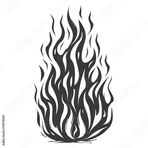 Silhouette Fire flame flare blaze black color only