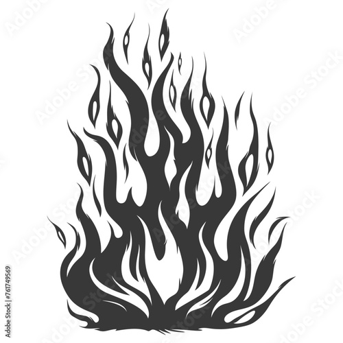 Silhouette Fire flame flare blaze black color only