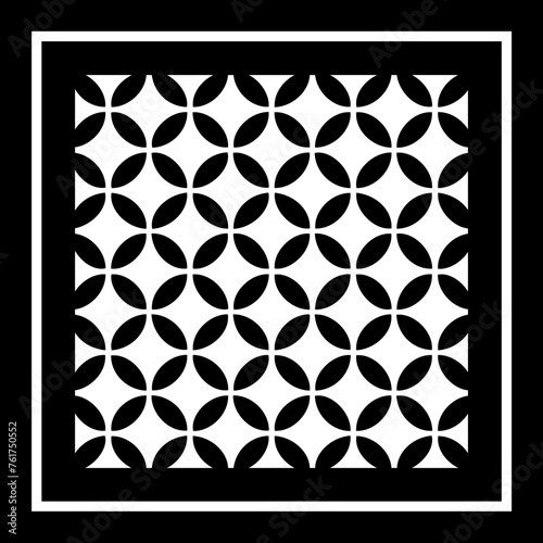 Lovely Days Laser cut panels. Vector design with elegant geometric pattern, wavy lines, mesh, abstract grid. Template for cnc cutting, decorative panel of wood, metal, plastic, plywood. Aspect ratio 1