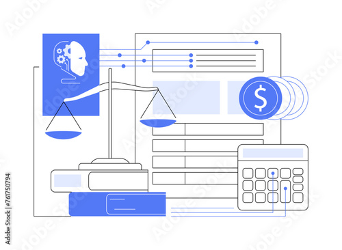 AI-Optimized Legal Billing abstract concept vector illustration.