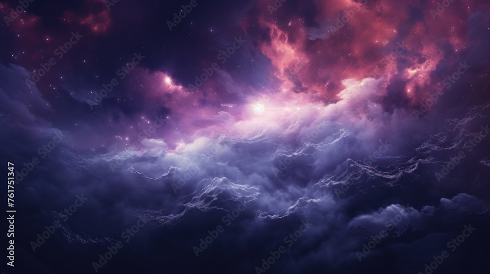 Purple and white nebula in space background illustration