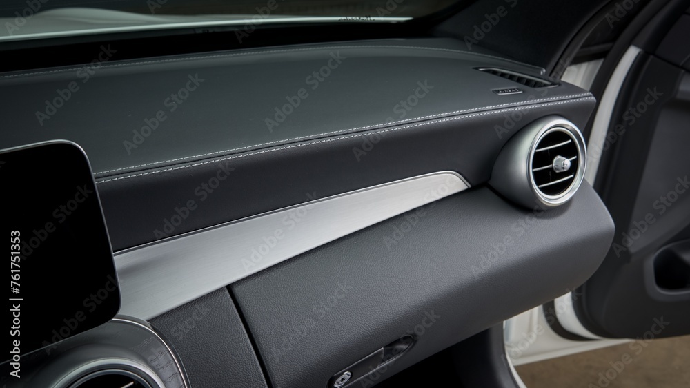 Naklejka premium Black leather dashboard