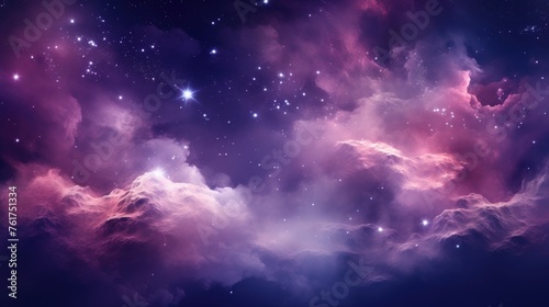 Purple and white nebula in space background illustration