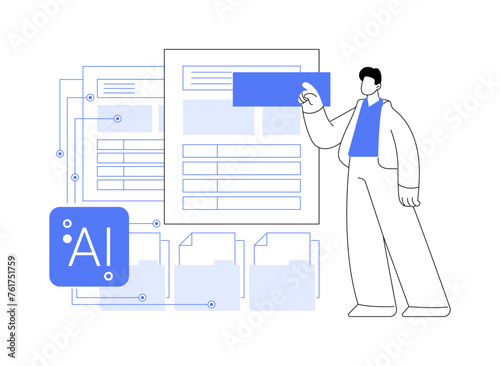 AI-Supported Document Automation abstract concept vector illustration.