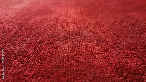 Close up of red suede texture on seamless velvet fabric photo