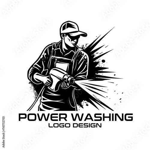 Power Washing Vector Logo Design