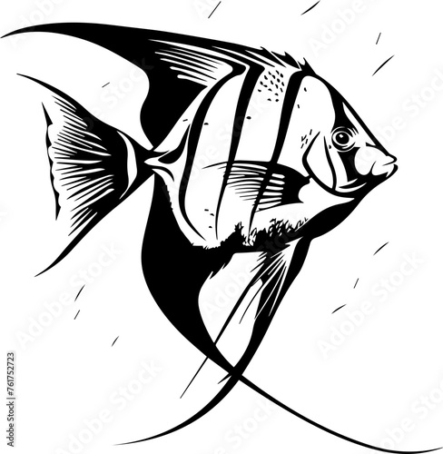 Angelfish Black Vector Illustration