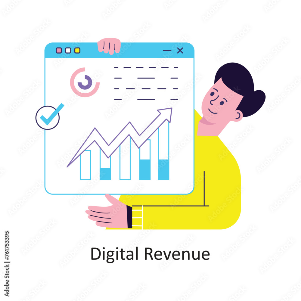 Digital Revenue flat style design vector stock illustrations. Digital Revenue flat style design vector stock illustrations.
