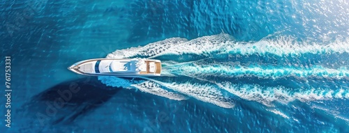 a luxury yacht being from an aerial perspective, showcasing the precision and scale of the maritime masterpiece against the backdrop of coastal beauty.