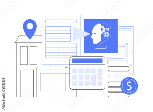 AI-Driven Property Valuation abstract concept vector illustration.