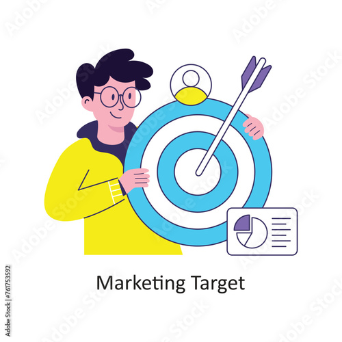Marketing Target flat style design vector stock illustrations.