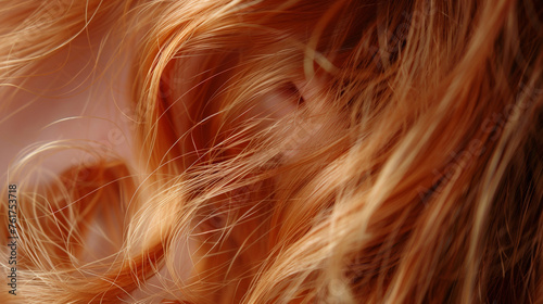 Close-up of a girl's peach fuzz hair background