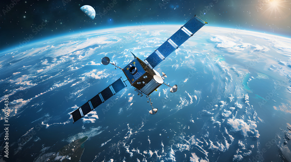 IASI Satellite in Orbit: Analyzing Climate, Forecasting Weather, Unravelling Environmental Mysteries - obrazy, fototapety, plakaty 