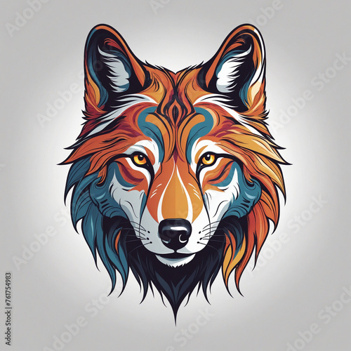 Beautiful Colorful Logo of wolf vector, fierce, fast, design for t-shirts, Illustrations, vector design.