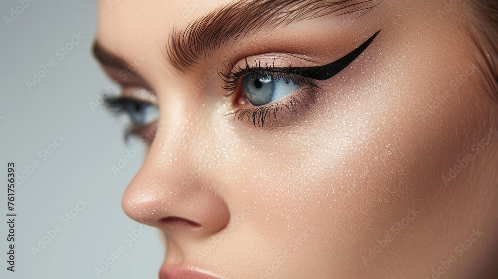 Fototapeta premium Precise black eyeliner for a dramatic look