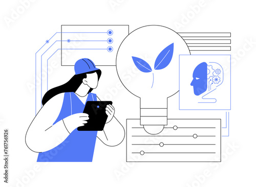 AI-Enhanced Energy Efficiency Consulting abstract concept vector illustration.
