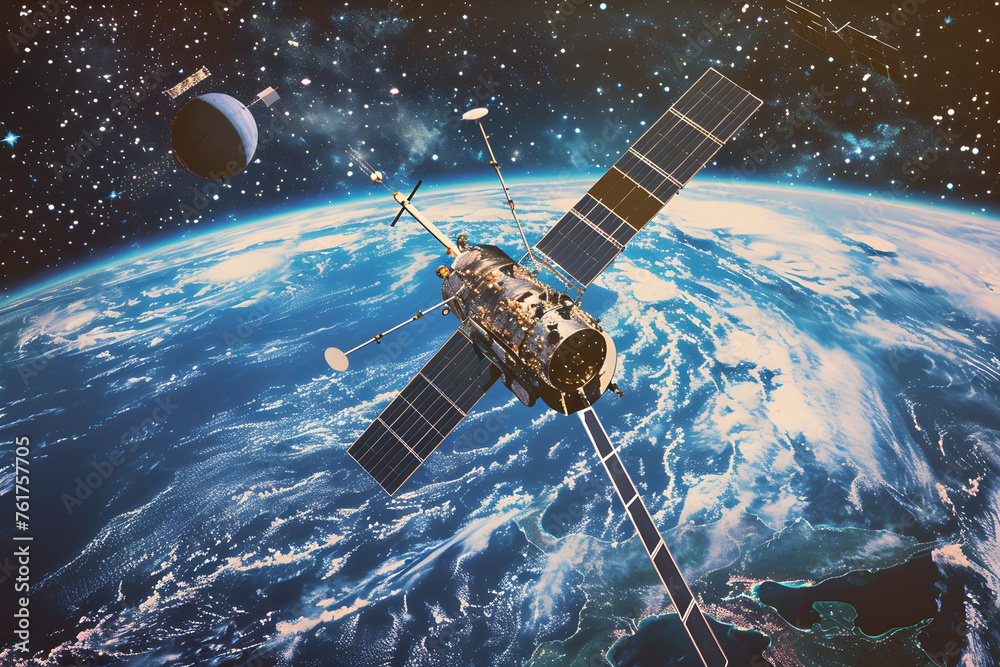 IASI Satellite in Orbit: Analyzing Climate, Forecasting Weather, Unravelling Environmental Mysteries - obrazy, fototapety, plakaty 