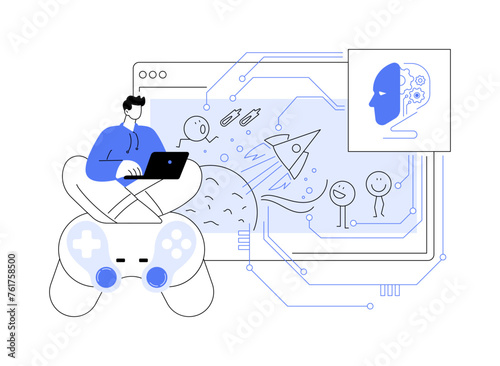 AI-Generated Content abstract concept vector illustration.